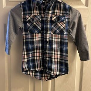 Kids Blue Plaid Button-Down Shirt